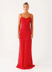 Pareo Maxi Dress - Red Polka Dot