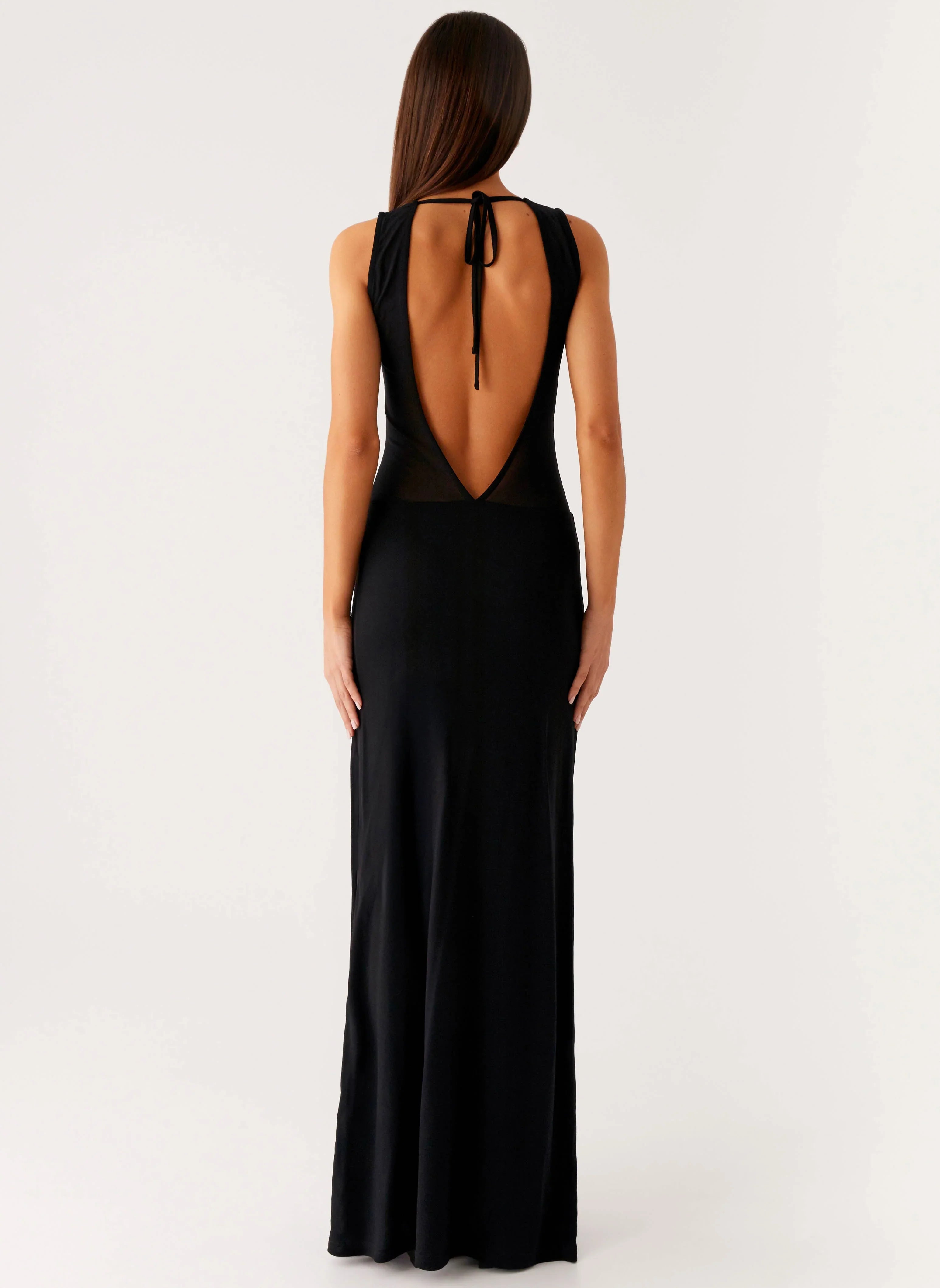 lyria Mesh Maxi Dress - Black